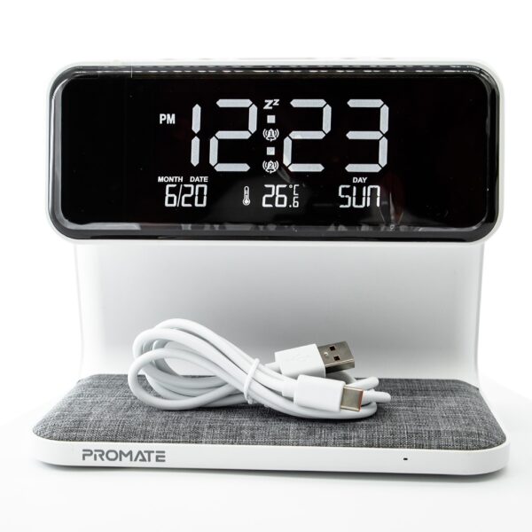 Promate Lumix-15W LED Alarm Clock with 15W Wireless Charger - Image 3