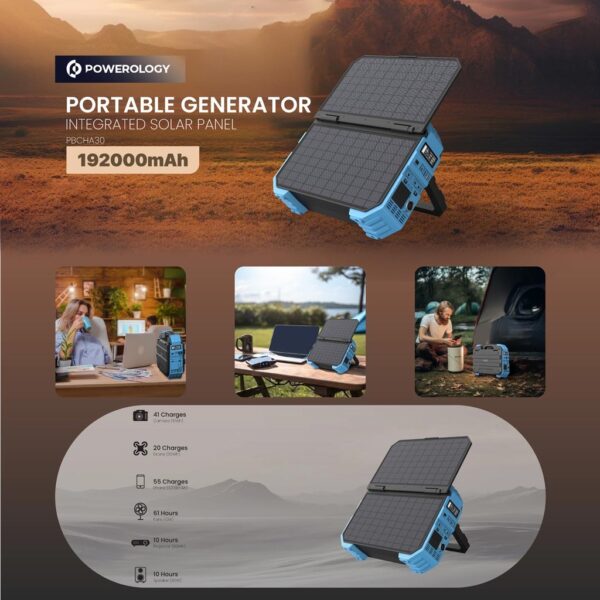 Powerology 600W Portable Power Generator with Solar Panel - Image 4