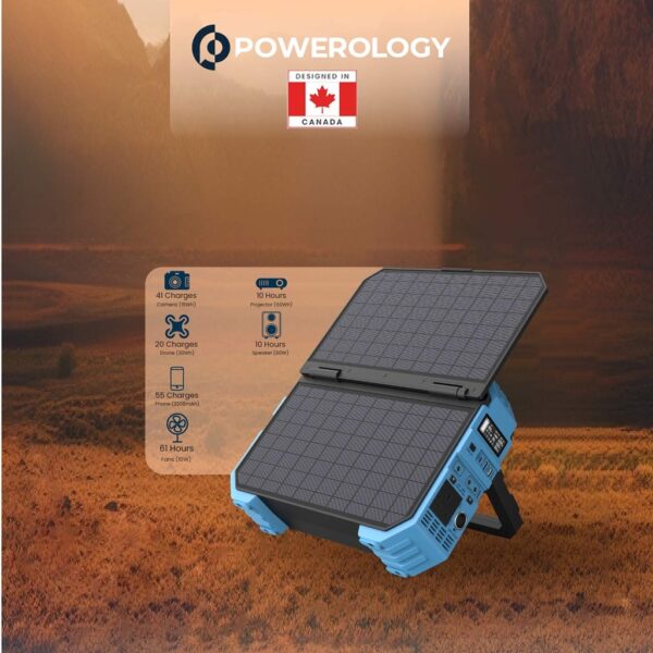 Powerology 600W Portable Power Generator with Solar Panel - Image 3