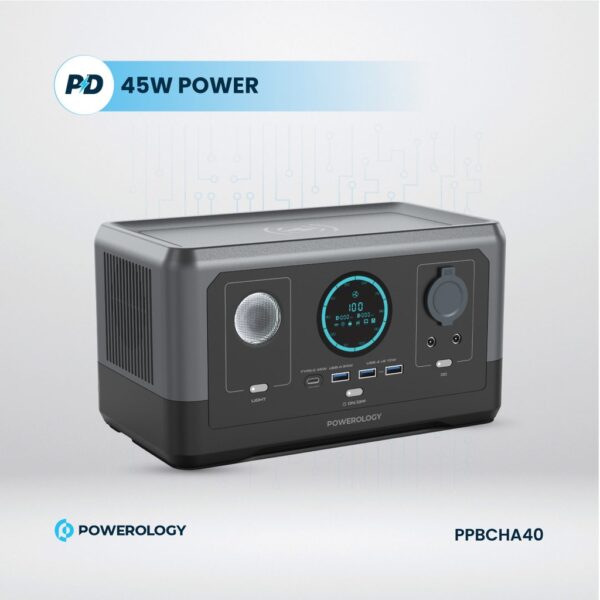 Powerology Portable Power Generator, 76800mAh 300W - Black - Image 4