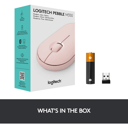 Logitech Pebble M350 Wireless Mouse (Rose) - Image 2