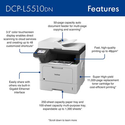 Brother DCP-L5510DN Mono Laser Printer - Image 8
